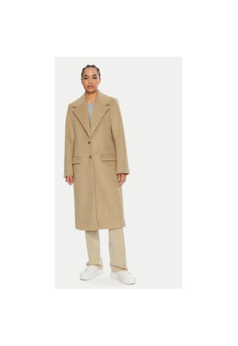 Palton dama - 304474231 - Poliester/Lana - Bej - Bej