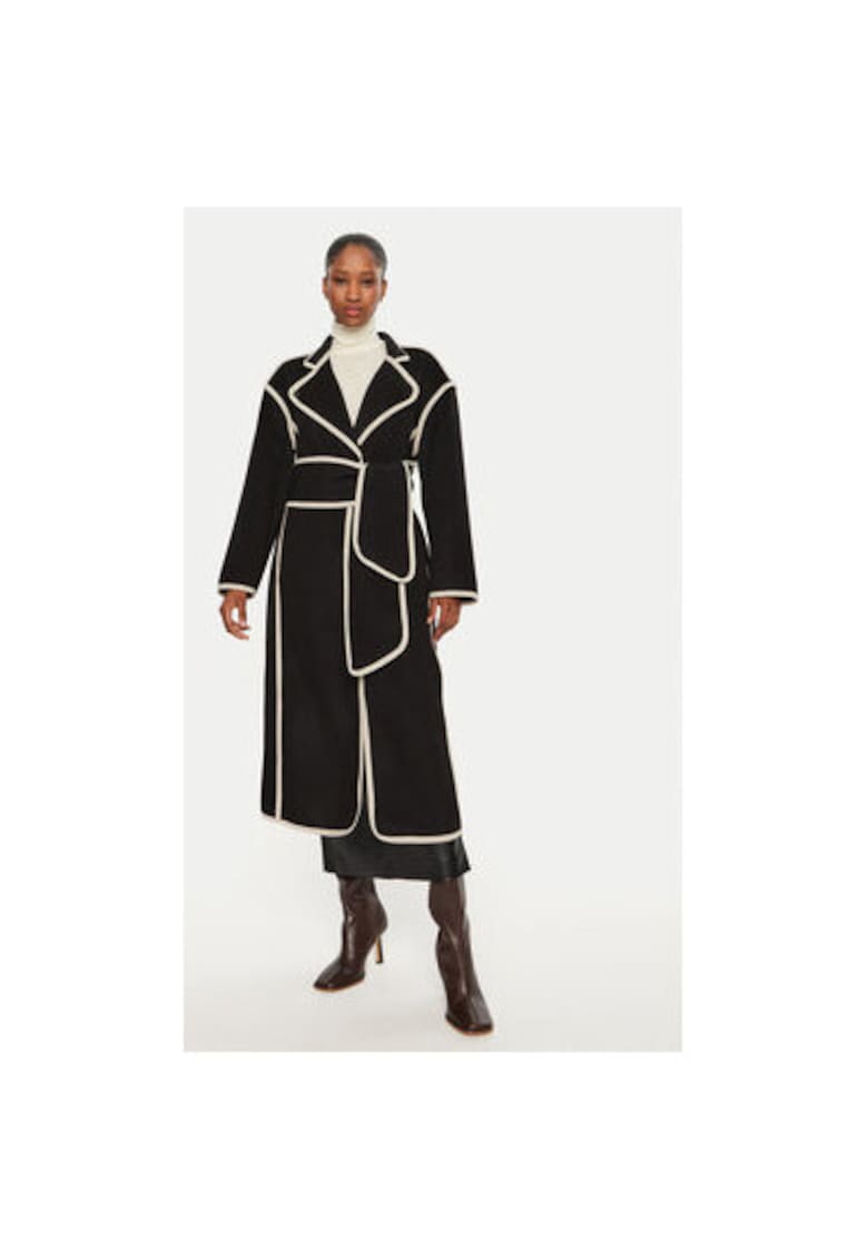 Palton dama -  304010033 - Lana/Poliester - Negru