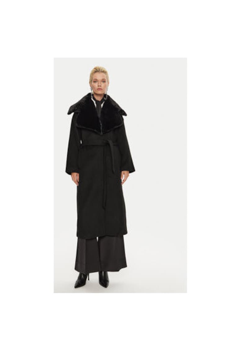 Palton dama -  304009983 - Lana/Poliester reciclat - Negru