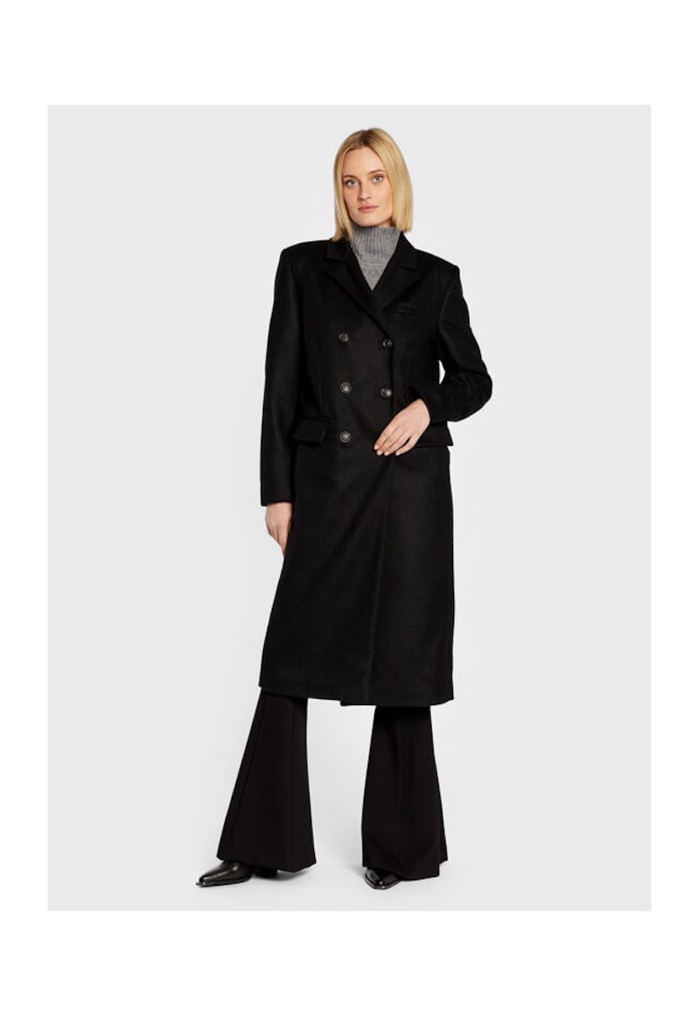 Palton dama - 300923962 - Lana/Poliester - Negru - Negru