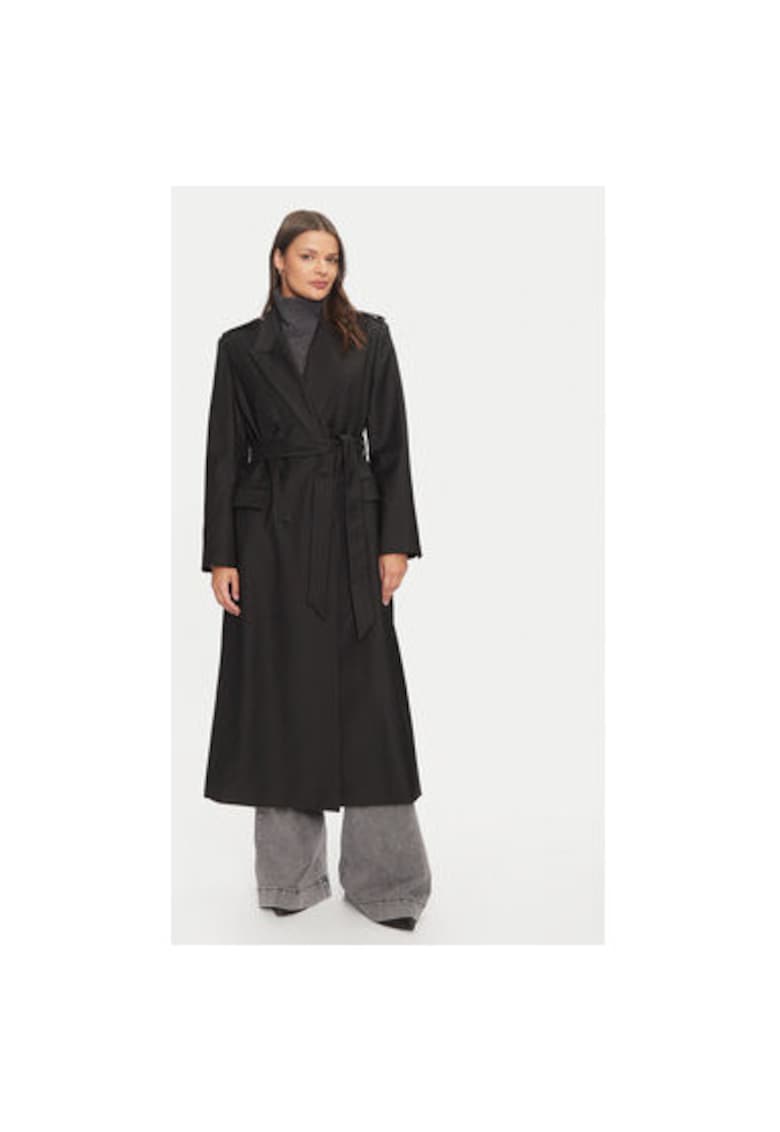 Palton dama - 304209918 - Poliester reciclat/Lana - Negru - Negru