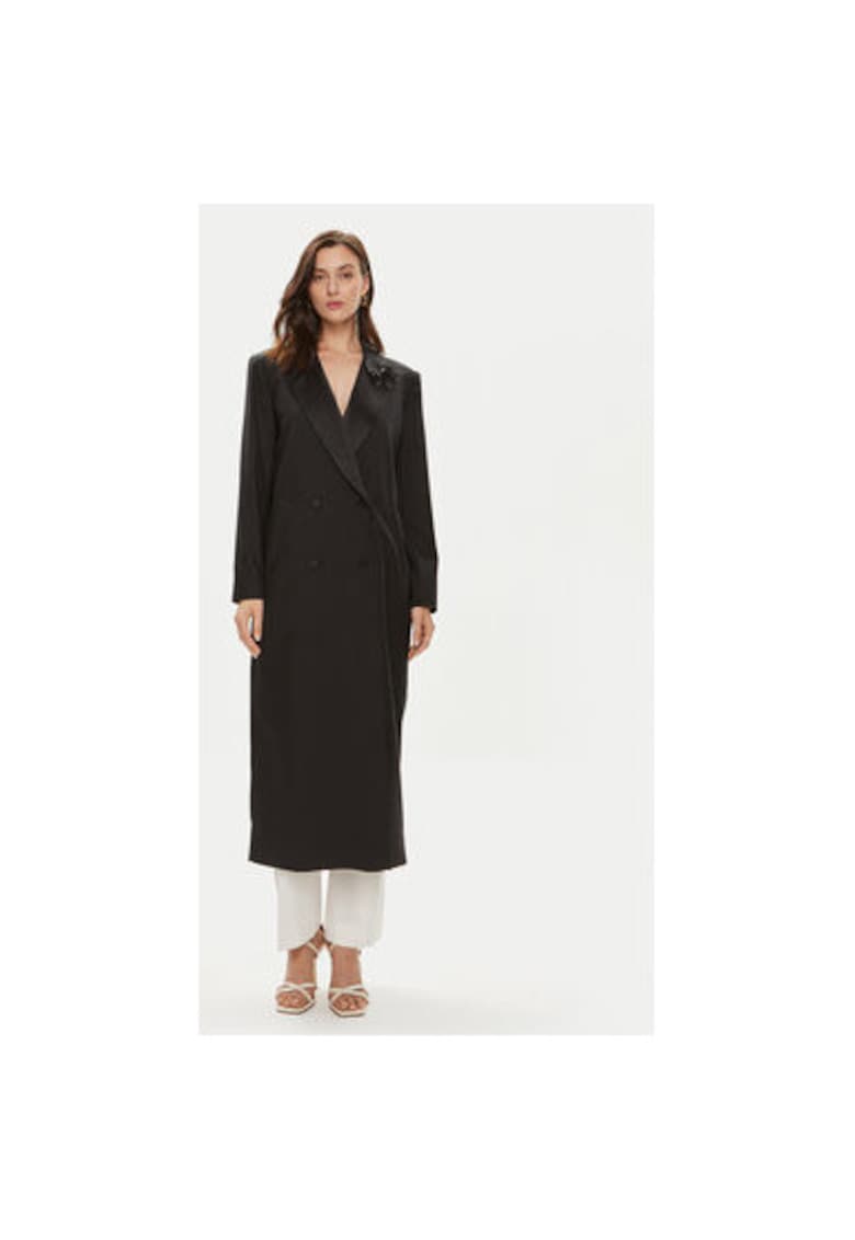 Palton dama -  304354861 - Lana/Poliester - S INTL - Negru