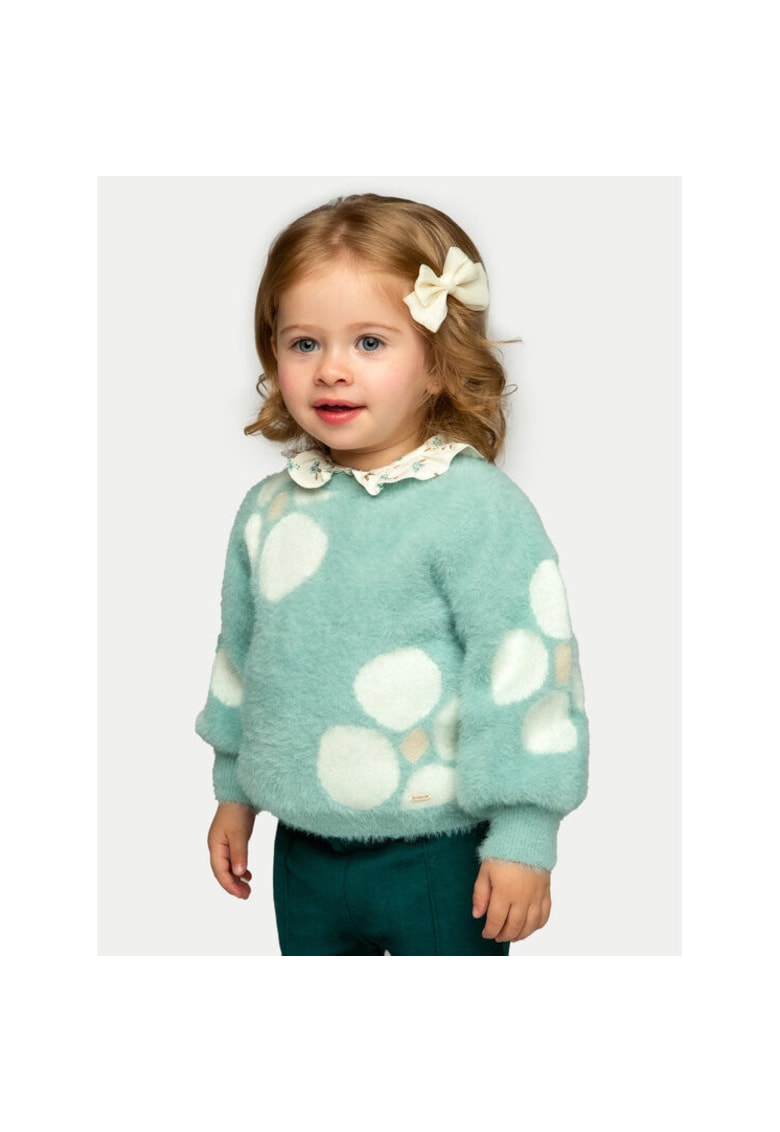 Pulover fete - 304318764 - Poliamida/Viscoza/Poliester - Verde - Verde