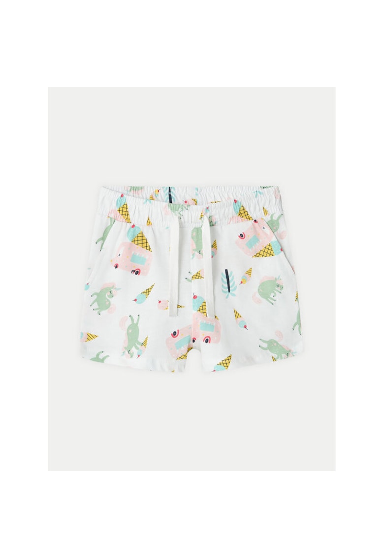 Pantaloni scurti fete - 303522988 - Bumbac - Alb - Alb