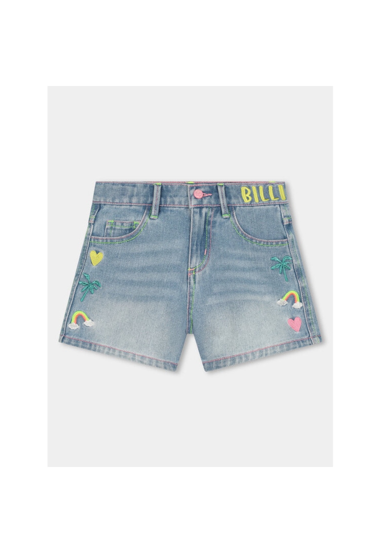 Pantaloni scurti fete - 303639570 - Bumbac - Albastru - Albastru