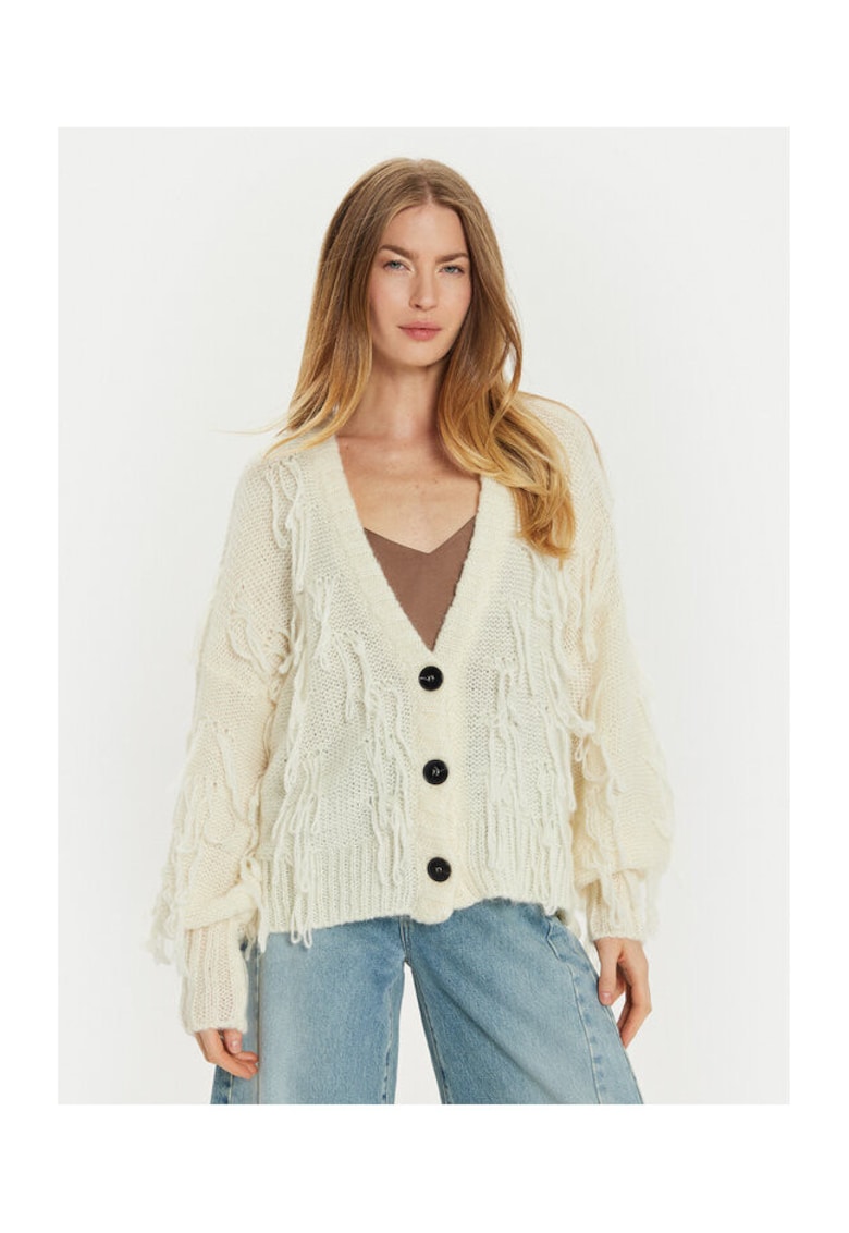 Cardigan dama - 304948756 - Acril/Mohair/Poliamida - One Size INTL - Bej