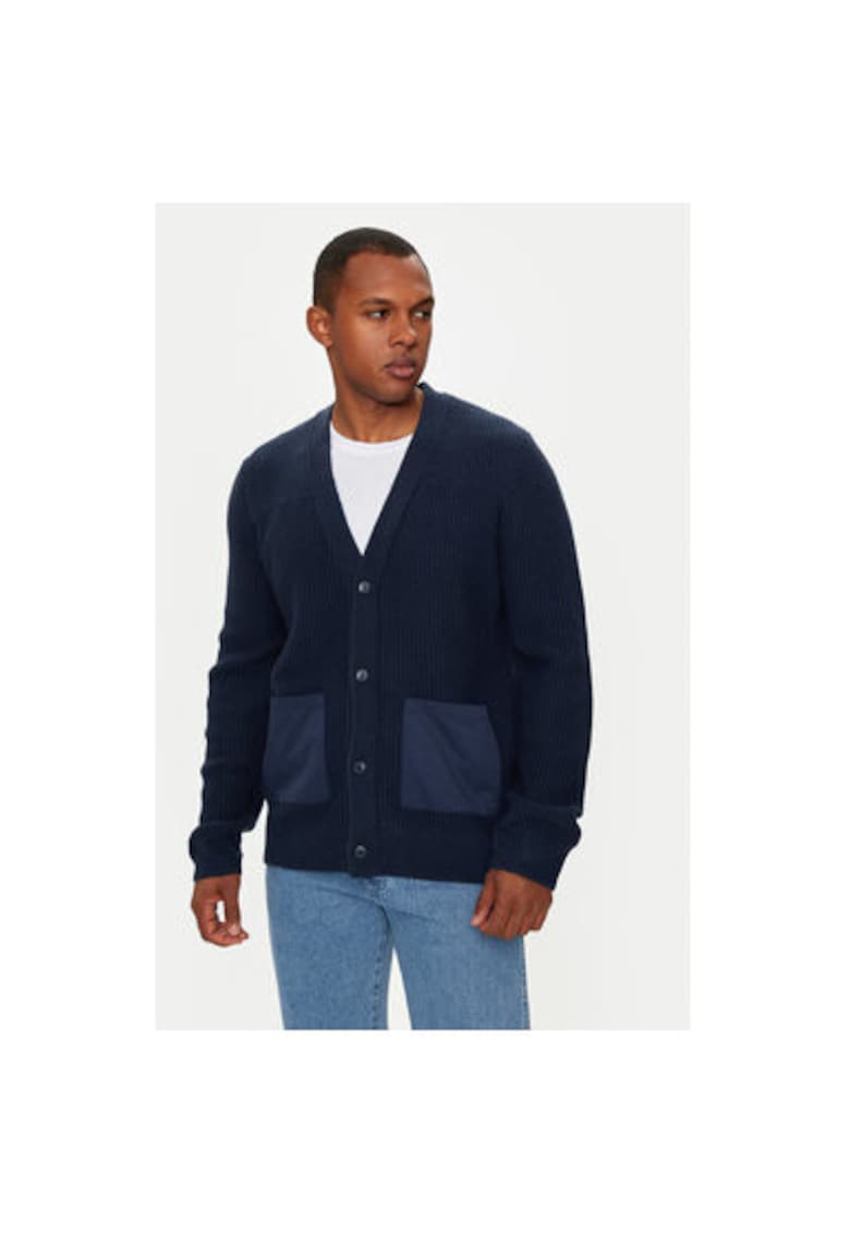 Cardigan barbati - 304281624 - Acril/Lana - Albastru