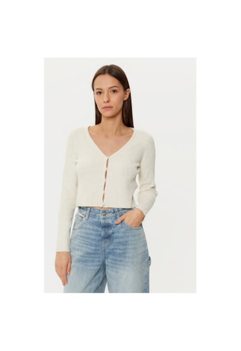 Cardigan dama - 304767951 - Poliester reciclat/Poliester - Bej - Bej