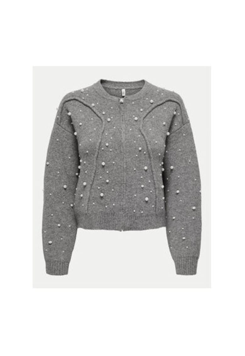 Cardigan dama - 304767944 - Poliester reciclat/Acril - Gri - Gri