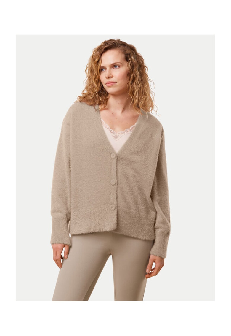 Cardigan dama - 304534225 - Poliester - Bej - Bej