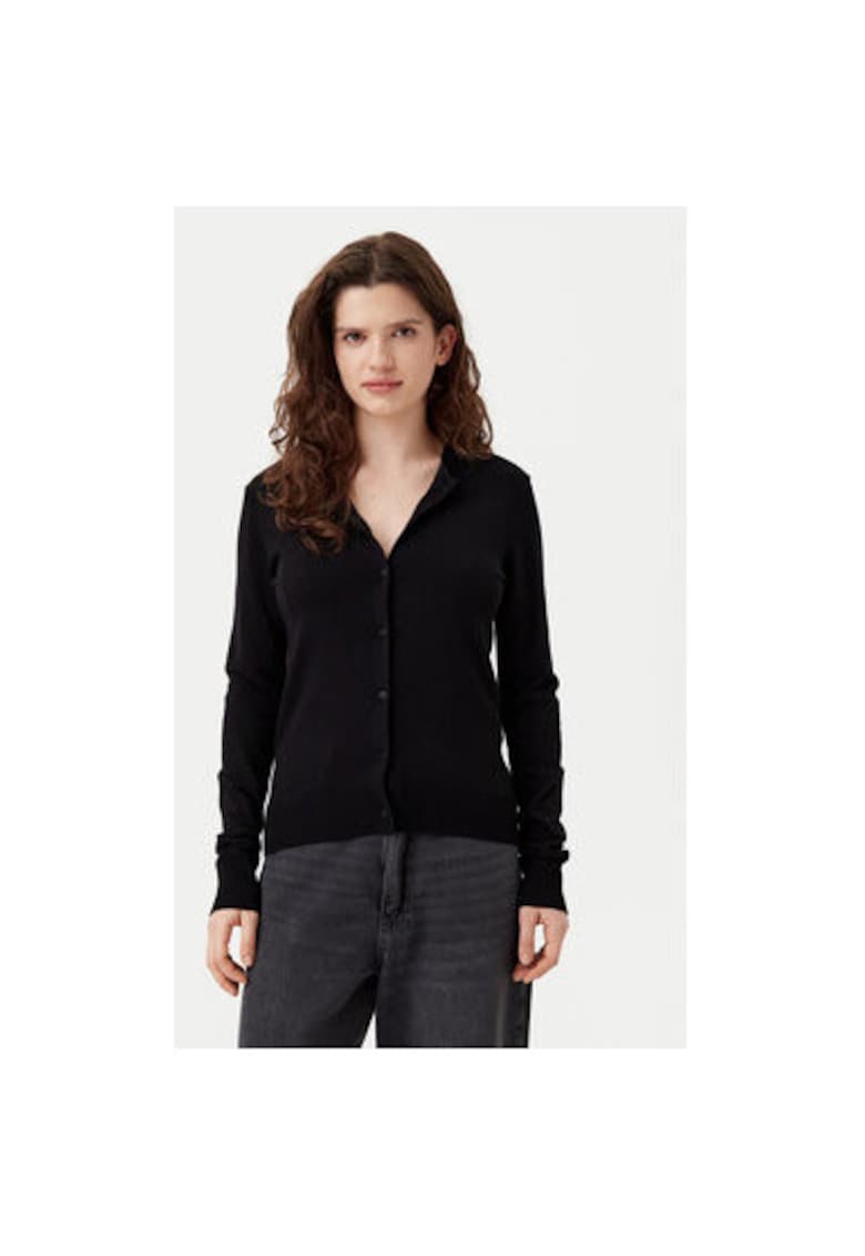 Cardigan dama - 304703225 - Viscoza/Nylon - Negru