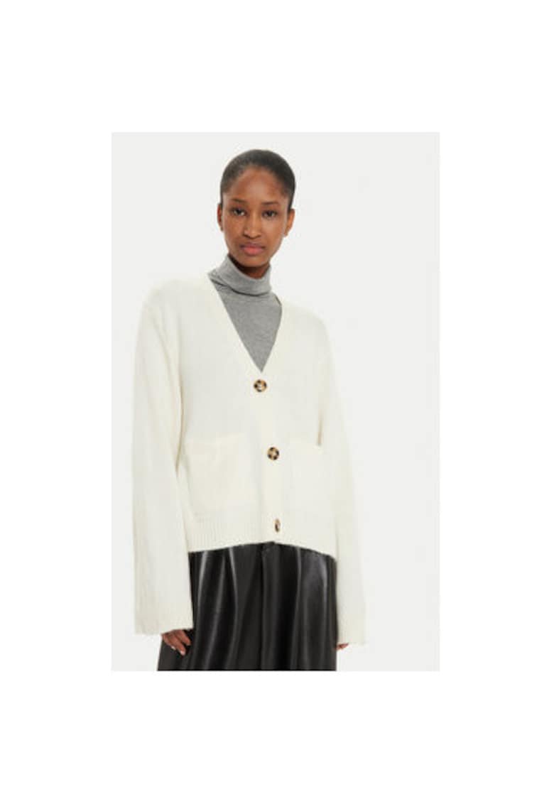 Cardigan dama -  304386763 - Poliester reciclat/Acril/Lana Alpaca - Bej