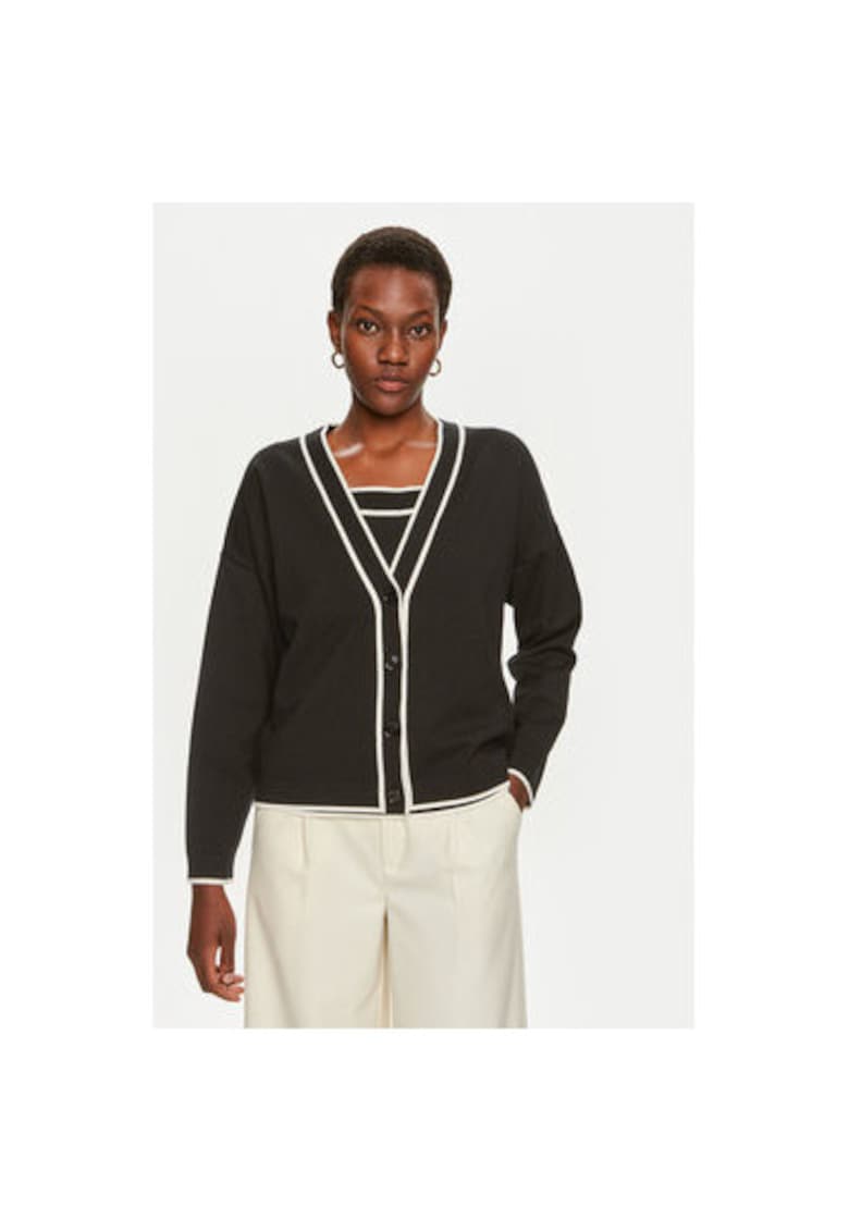 Cardigan dama - 304313004 - Viscoza/Poliester - Negru - Negru