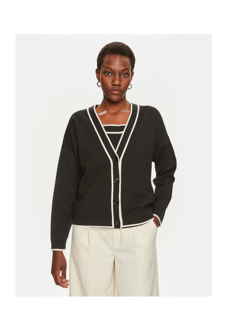 Cardigan dama - 304313004 - Viscoza/Poliester - Negru - Negru
