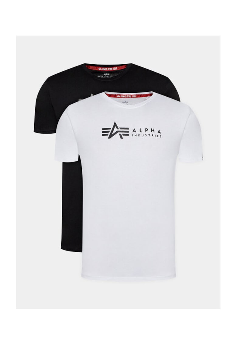 Alpha Industries Set 2 tricouri barbati - 303301583 - Bumbac - Alb - Alb