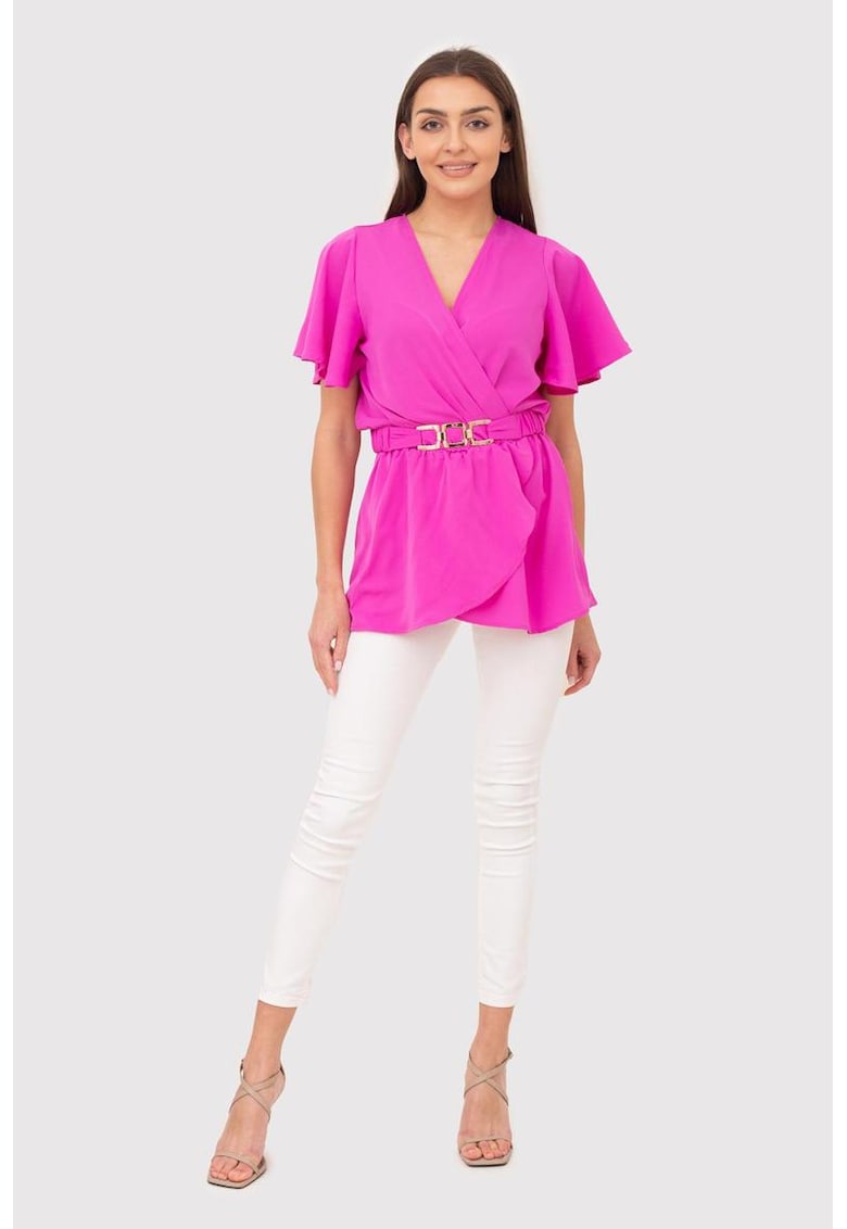 Bluza cu maneci scurte si curea decorativa TA578