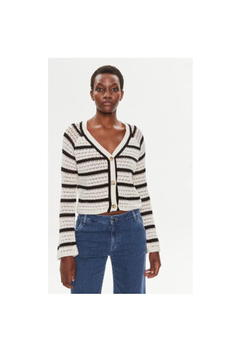 Cardigan dama - 303995539 - Bumbac/Acril - Bej - Bej