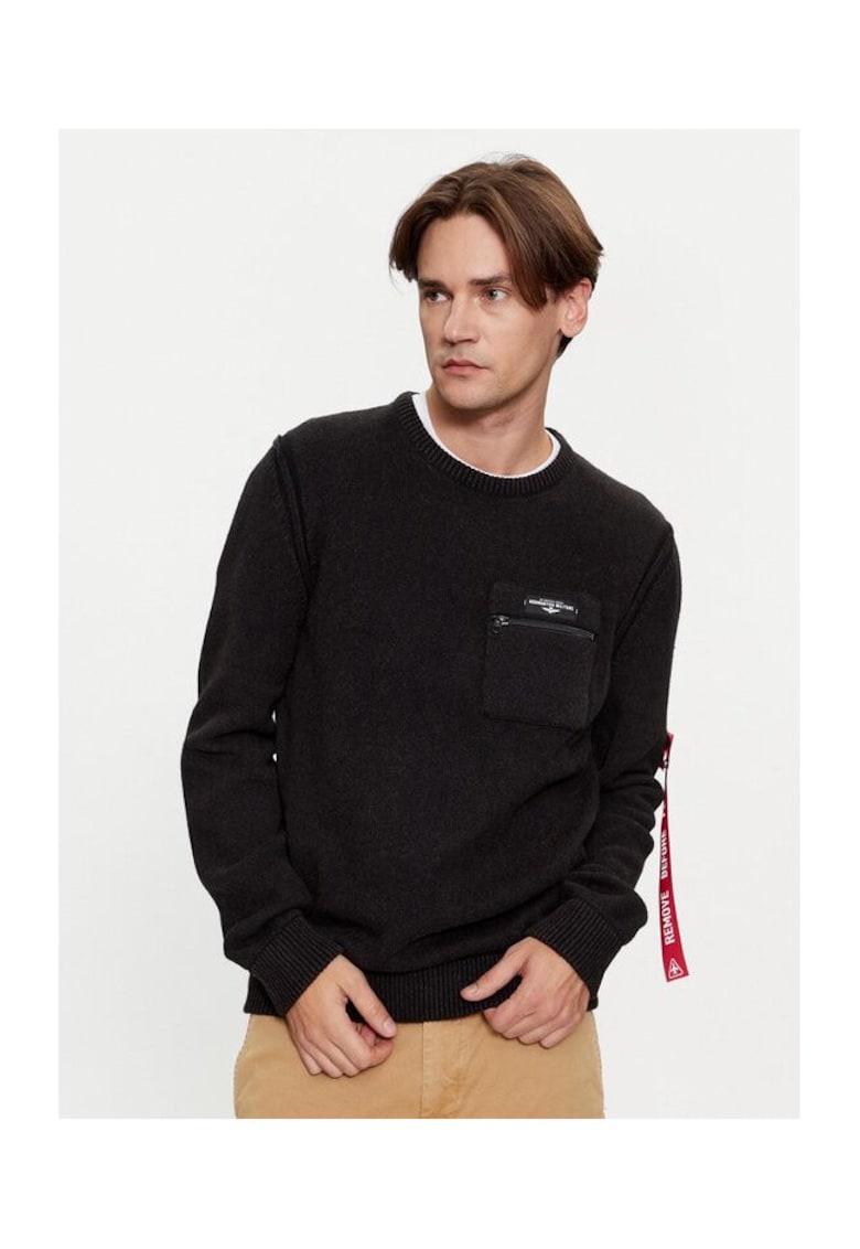 Pulover barbati - 303319717 - Lana/Bumbac/Nylon - Negru - Negru