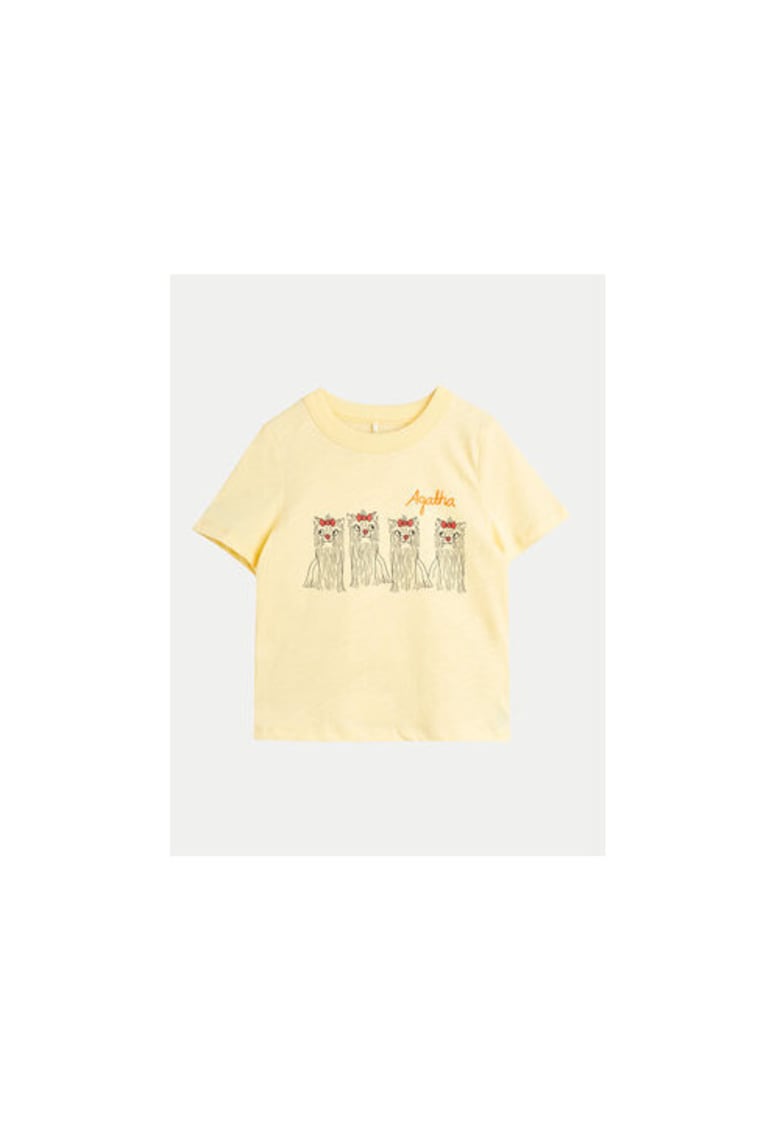 Tricou fete - 304158049 - Bumbac organic - Galben - Galben