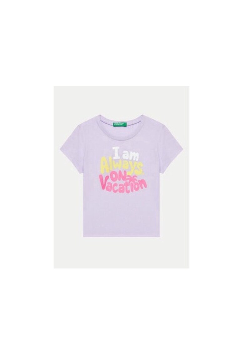 Tricou fete - 303817985 - Bumbac - Violet - Violet