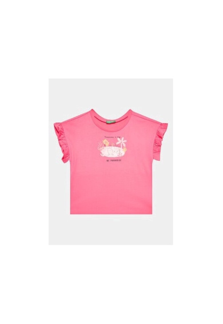 Tricou fete - 302093595 - Bumbac - Roz - Roz