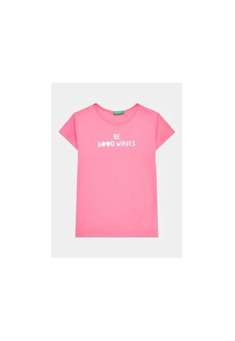 Tricou fete - 302093656 - Bumbac - Roz - Roz