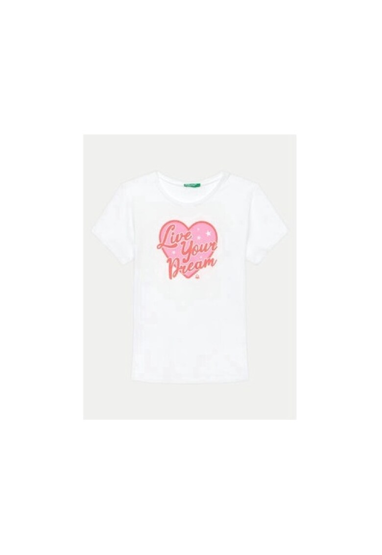 Tricou fete - 303817954 - Bumbac - Alb - Alb
