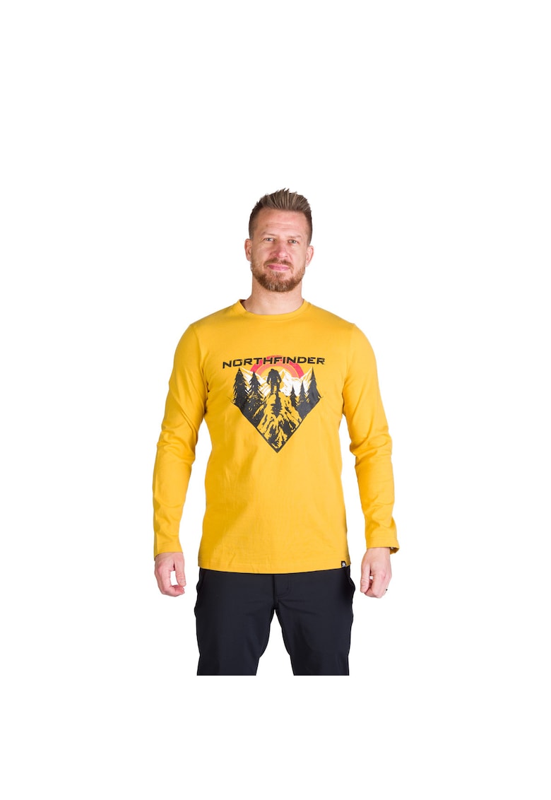 Tricou bumbac cu maneca lunga barbati Clair - Galben