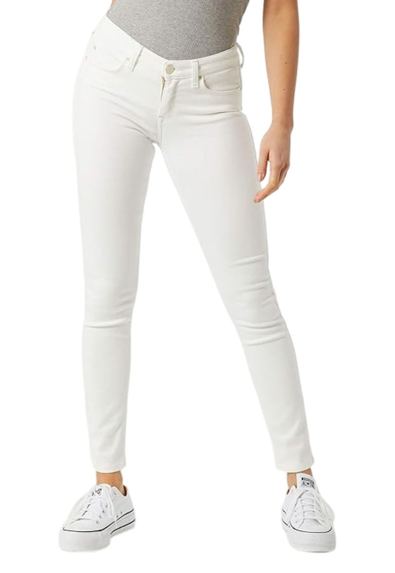 Pantaloni dama skinny - talie joasa - alb - bumbac - XS Pantaloni dama skinny - talie joasa - alb - bumbac - XS