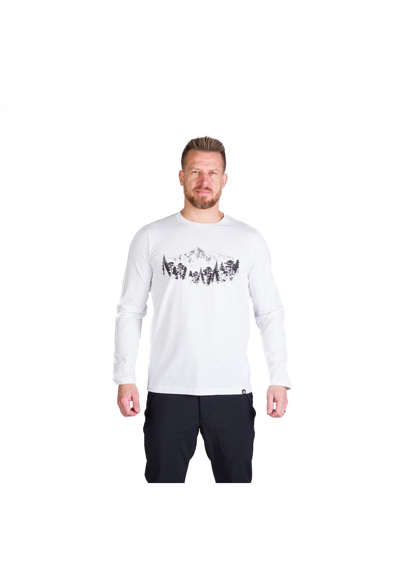 Tricou bumbac cu maneca lunga barbati Stewart - Alb