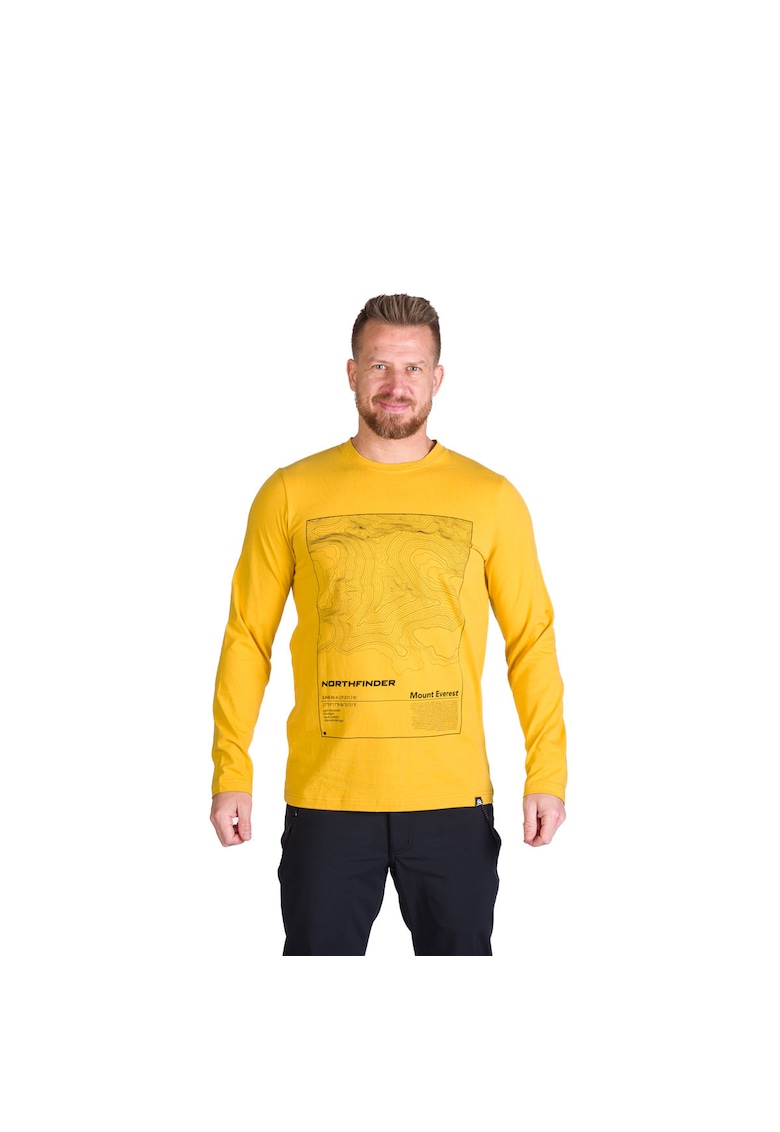 Tricou bumbac cu maneca lunga barbati Henderson - Galben