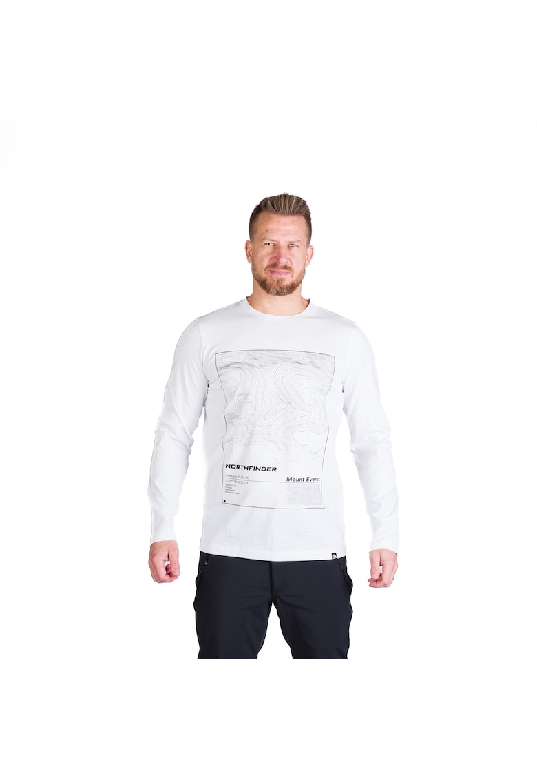 Tricou bumbac cu maneca lunga barbati Henderson - Alb