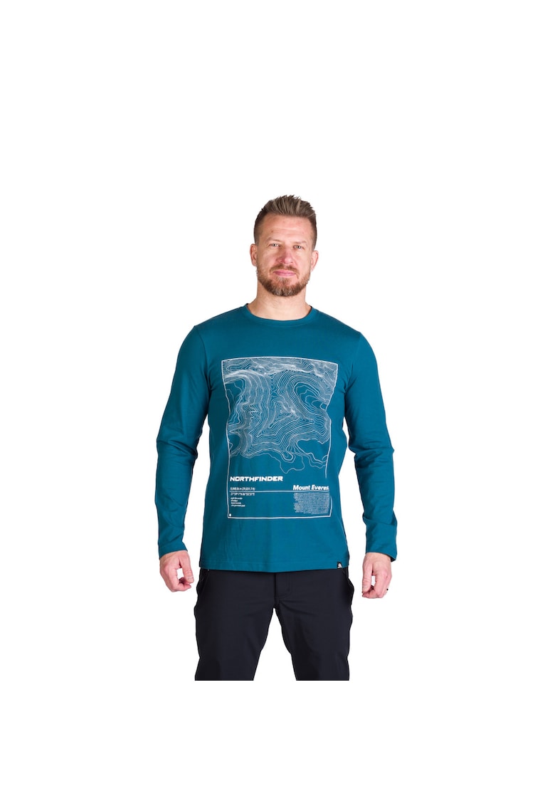 Tricou bumbac cu maneca lunga barbati Henderson - Bleumarin