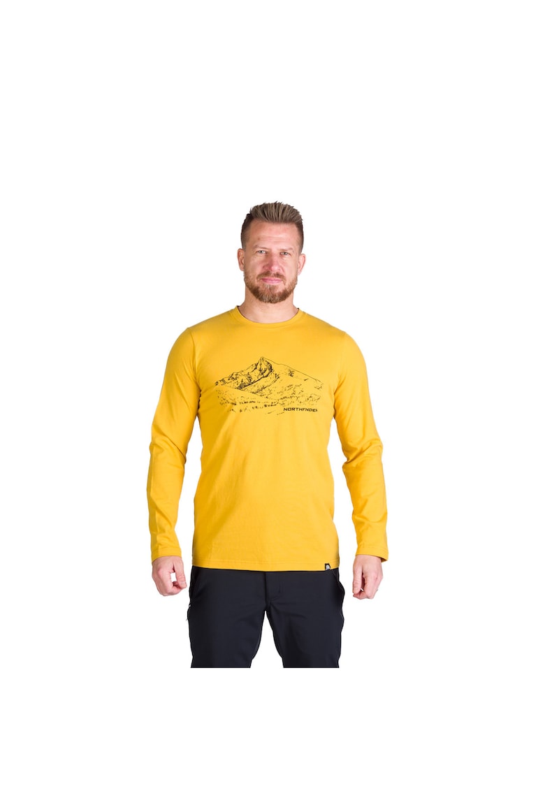 Tricou bumbac imprimeu barbati Thornton - Galben