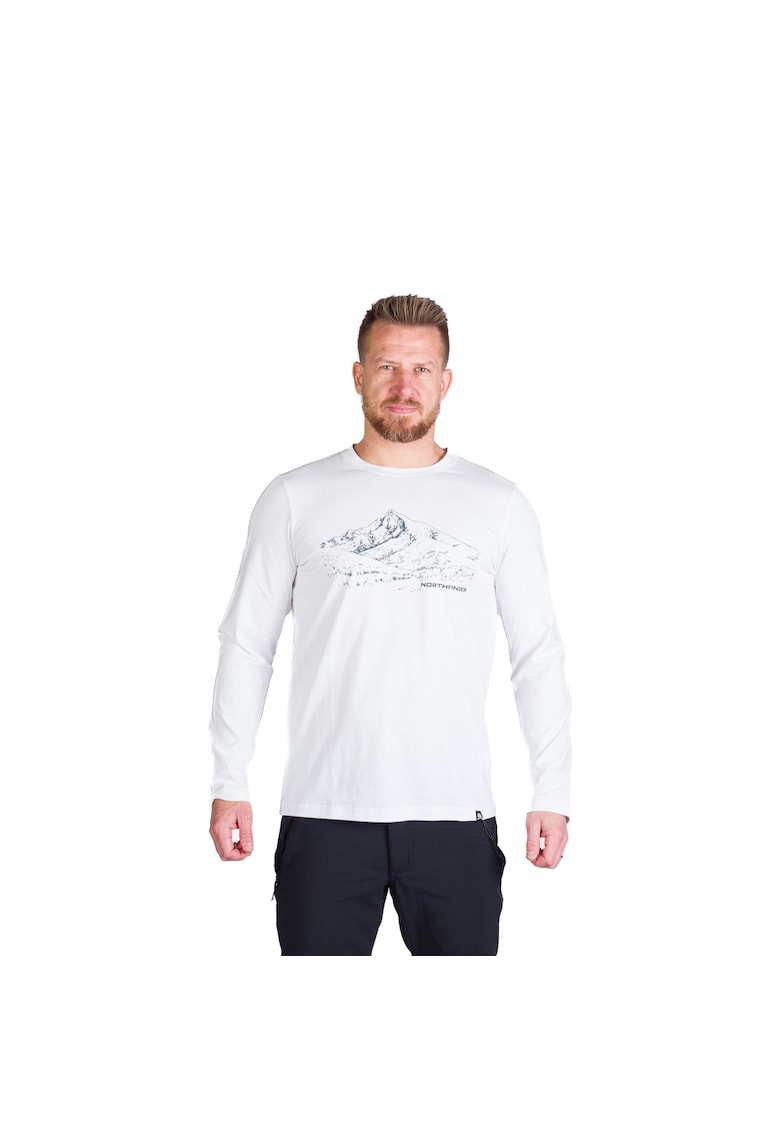 Tricou bumbac imprimeu barbati Thornton - Alb