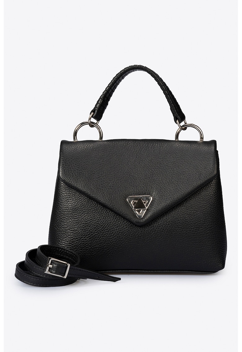 Geanta din piele cu maner si bareta detasabila