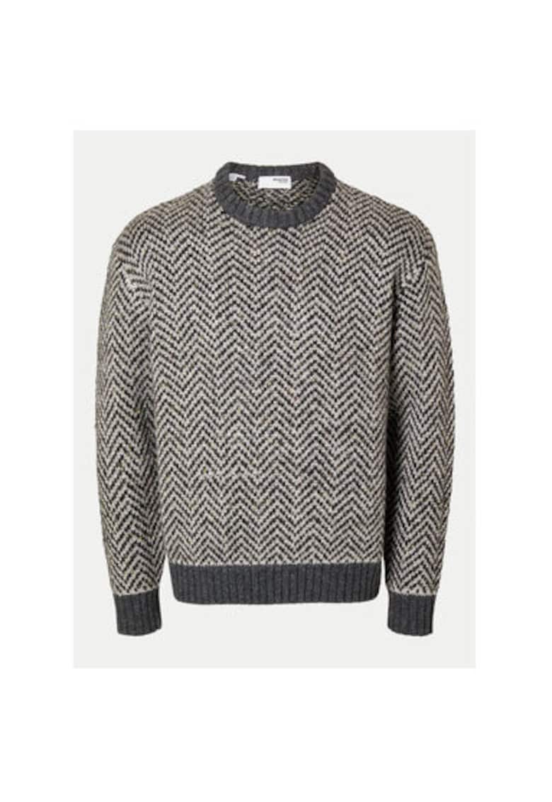 Pulover barbati - 304509926 - Lana/Poliester reciclat - Gri