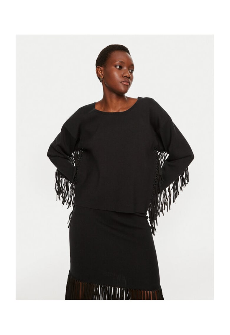 Pulover dama - 304135538 - Viscoza/Poliamida - Negru - Negru