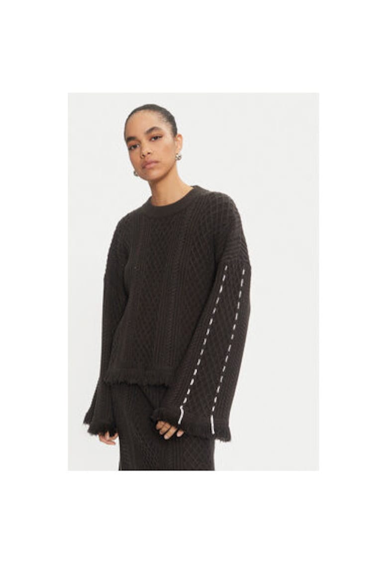 Pulover dama - 304177101 - Acril/Poliester/Nylon - Negru - Negru