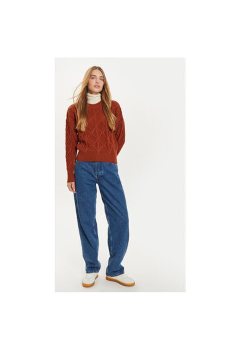 Pulover dama - 304282058 - Bumbac/Acril - Maro