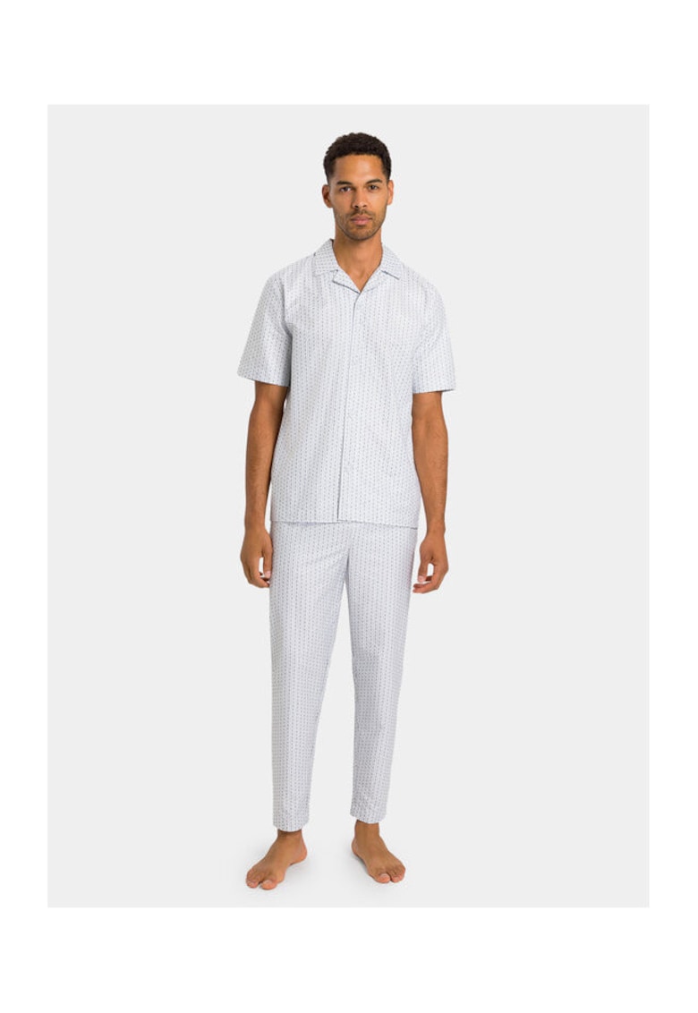 Pijama barbati - 303703417 - Bumbac - Alb - Alb