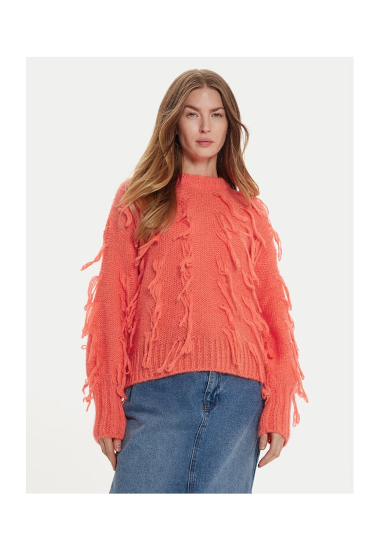 Pulover dama - 304948862 - Acril/Mohair/Poliamida - One Size INTL - Portocaliu