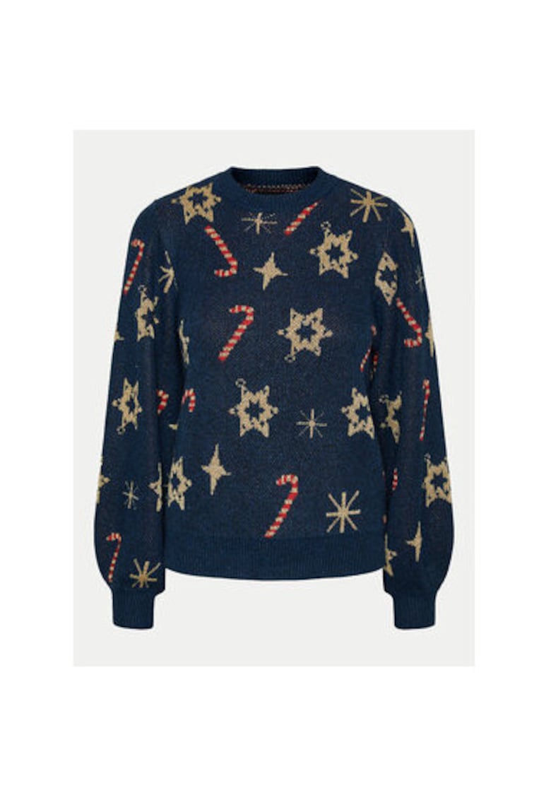 Pulover dama - 304503313 - Poliester/Fibre metalice - Albastru