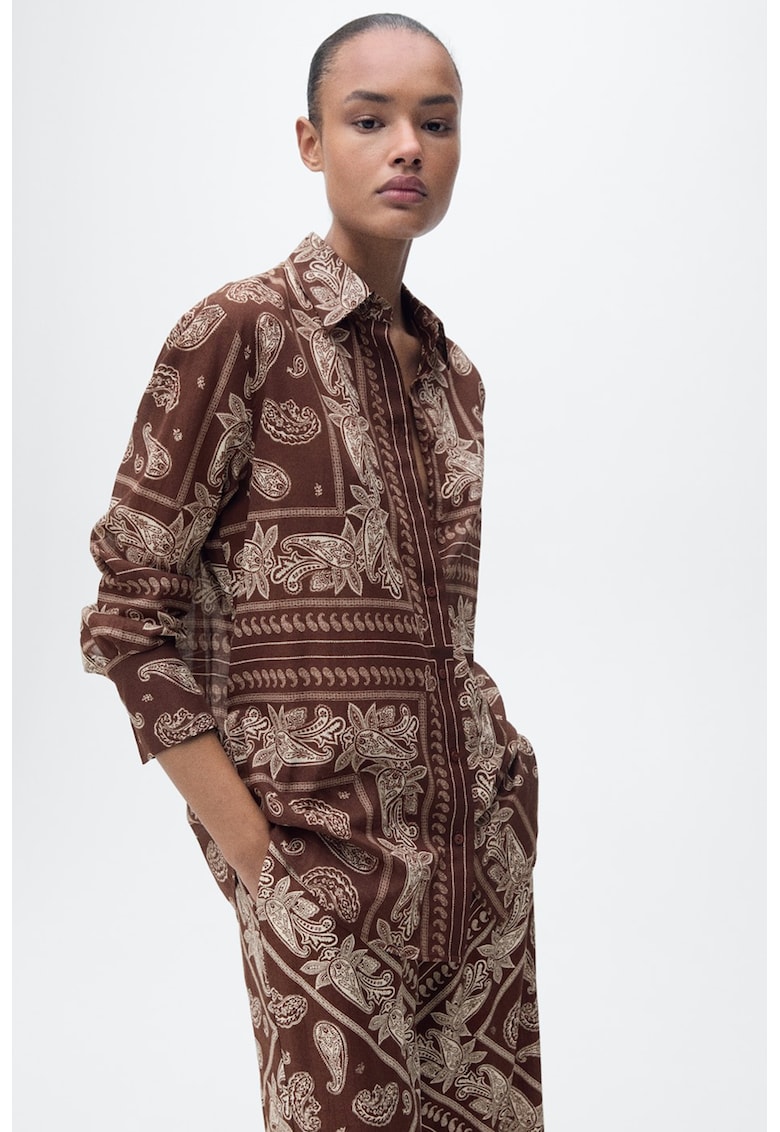 Camasa lejera din bumbac cu model