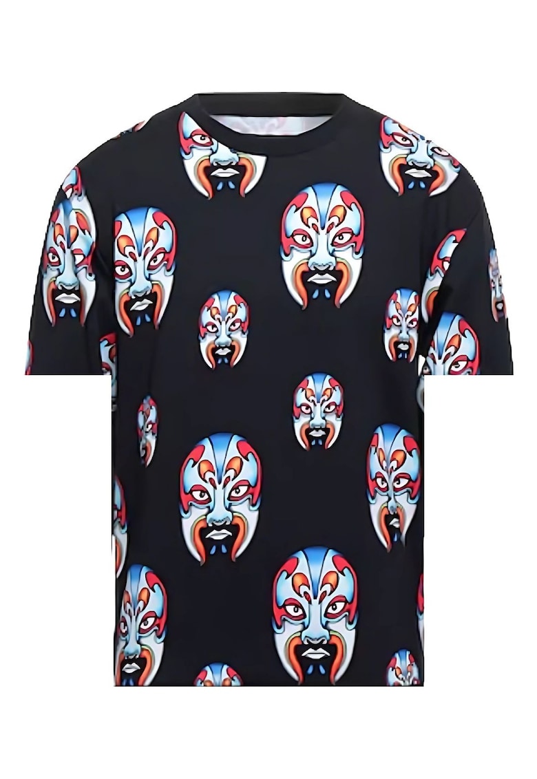 Tricou bumbac - negru - design unic - multicolor - Tricou bumbac - negru - design unic - multicolor -