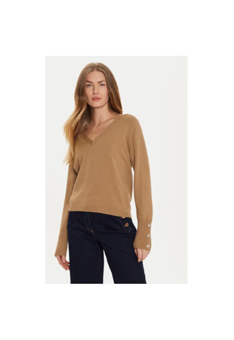 Pulover dama - 304482434 - Viscoza/Poliester/Poliamida - Bej - Bej