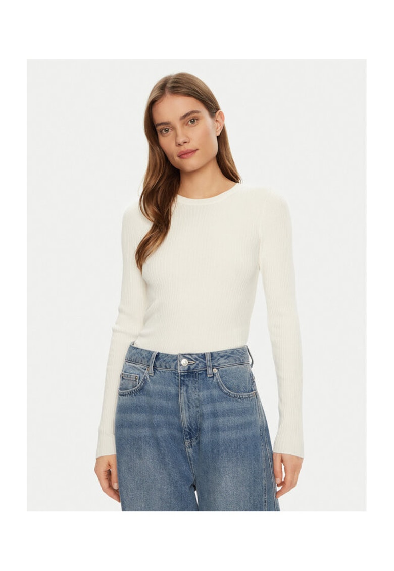 Pulover dama - 304703133 - Viscoza/Nylon - Alb - Alb