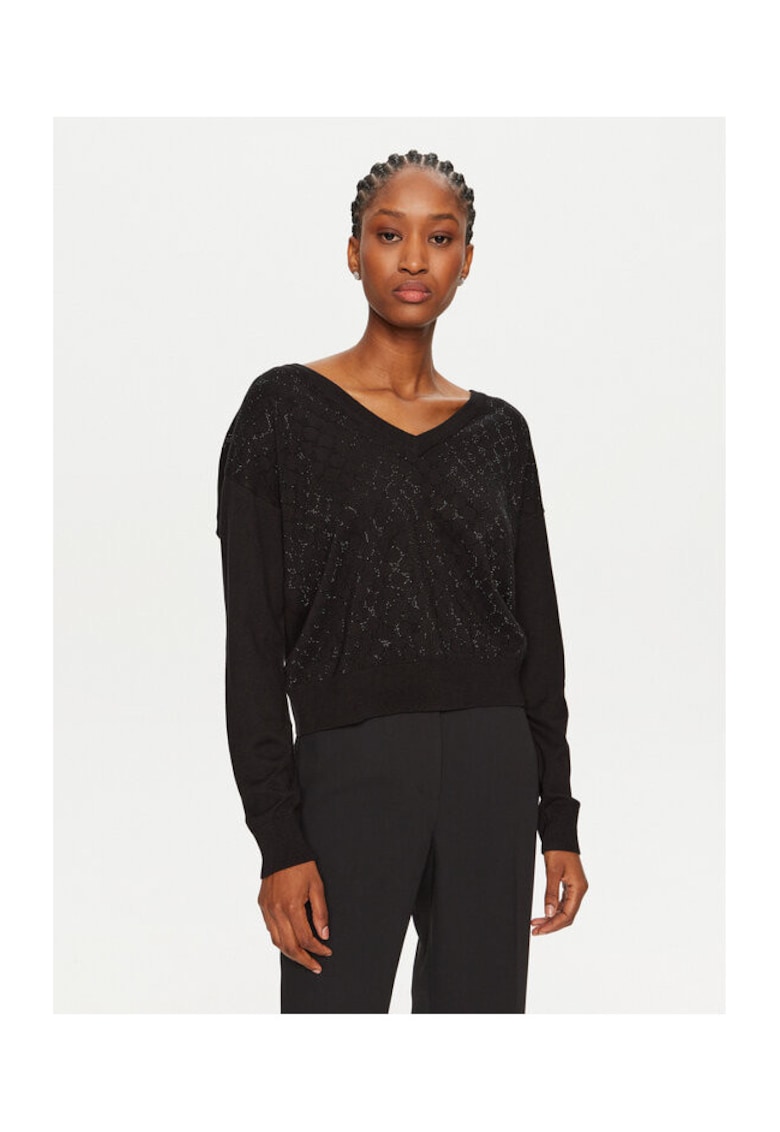 Pulover dama - 304202742 - Viscoza/Poliamida - Negru - Negru
