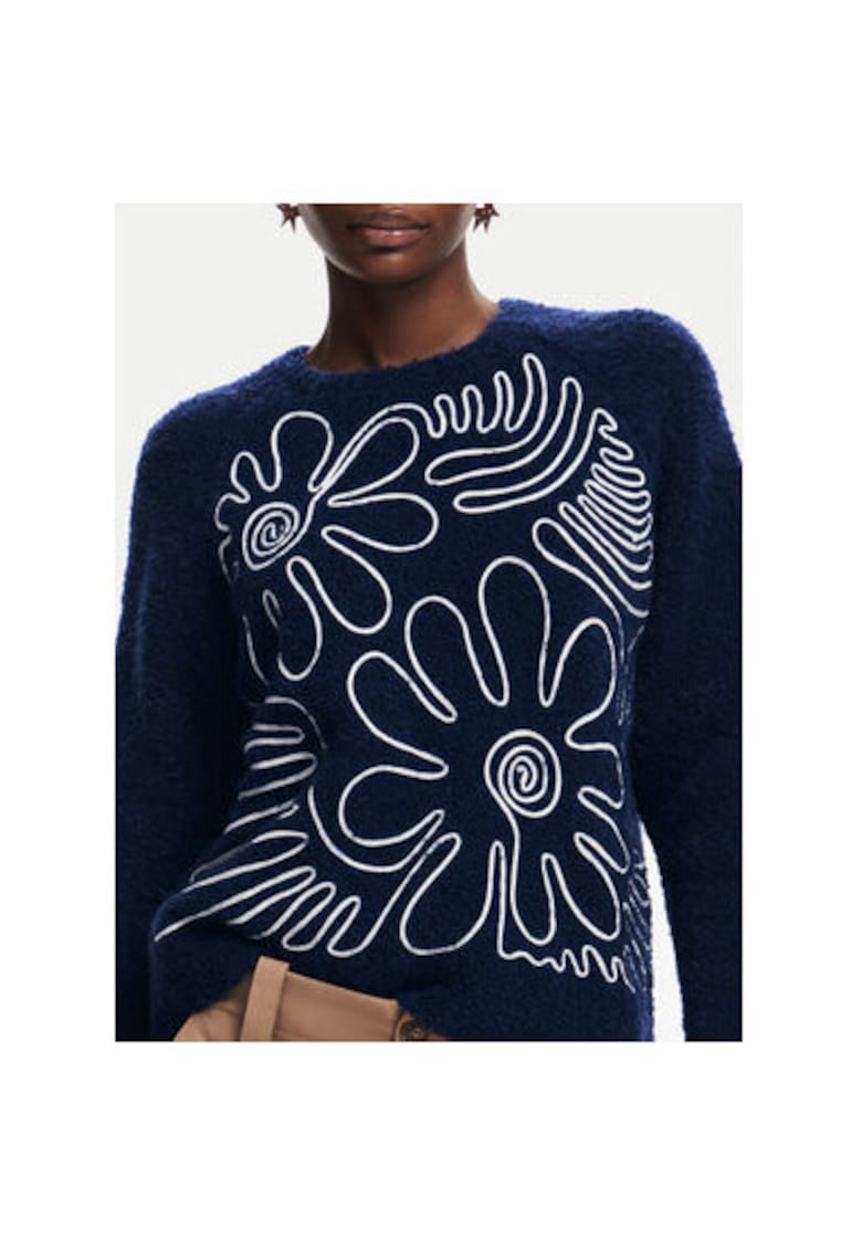 Pulover dama - 304477669 - Acril/Poliester - Albastru Pulover dama - 304477669 - Acril/Poliester - Albastru