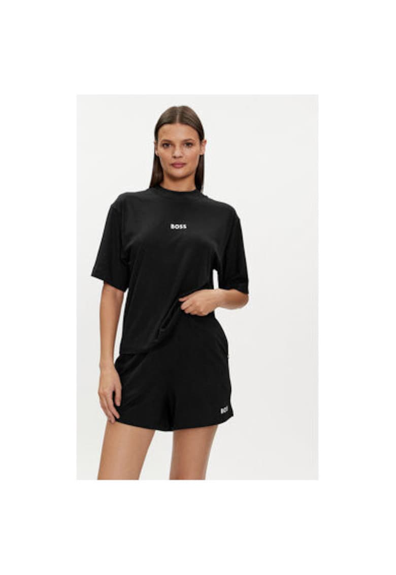 Pijama dama - 303806576 - Viscoza/Bumbac - Negru